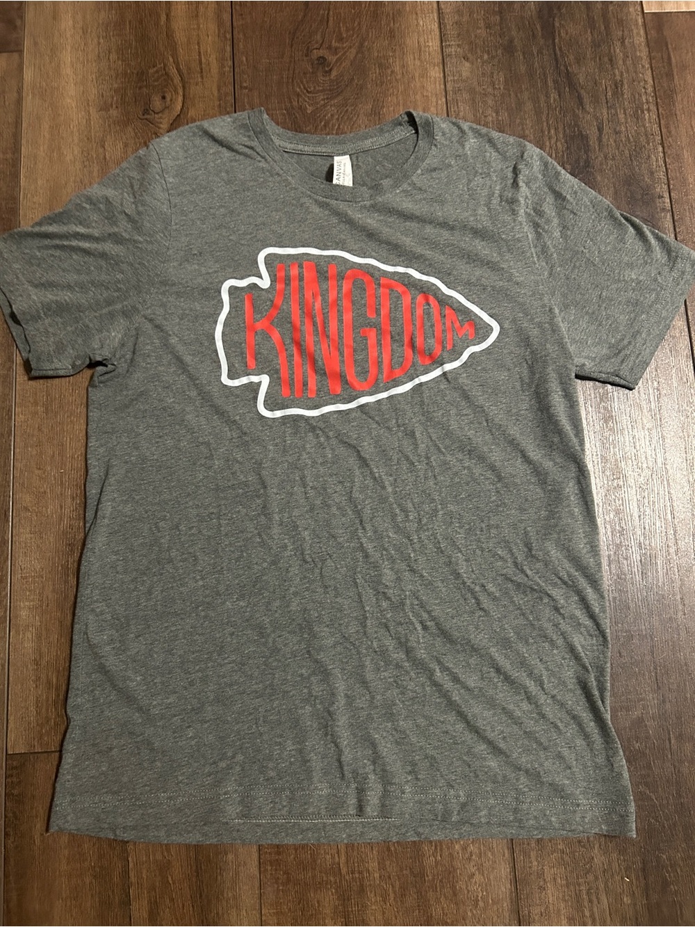 KC Chiefs "Kingdom" Arrowhead Graphic Tee - Heather Grey - Large